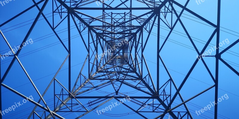 Blue Sky Blue Look Up Pylon Electric