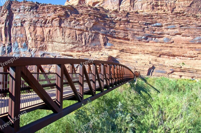 Riverway Bridge Near Moab River Bridge Utah Pedestrian