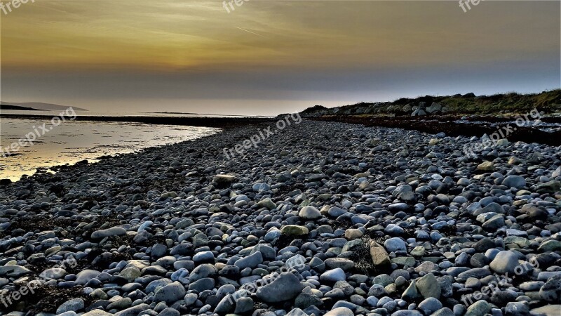 Stone Coast Ireland Galway Bay Stones