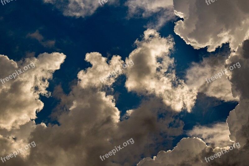 Clouds White Cumulus Nature Cloudscape