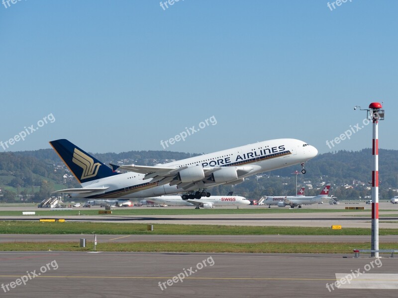 Singapore Airbus A380 Zurich Passenger Aircraft