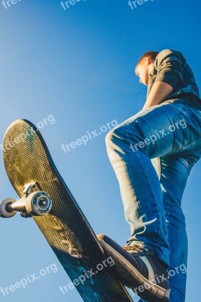 Skate Sky Man Skateboarder Free Photos