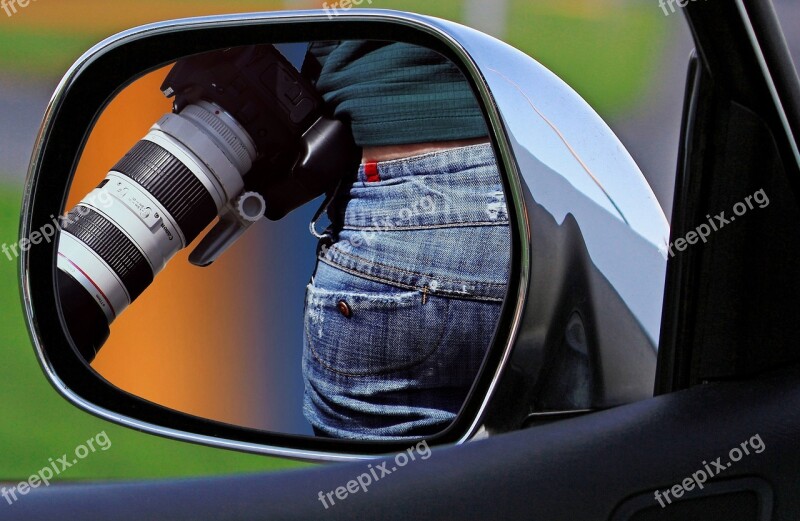 Mirror Auto Review Woman Camera