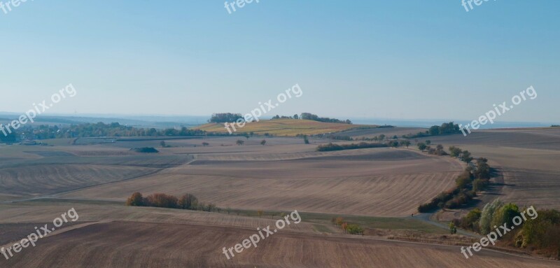 Autumn Landscape Arable Field Trees