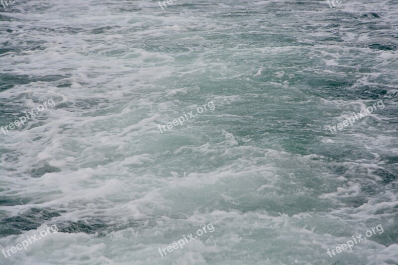 Sea Bubbling Water Waves Scum Nature