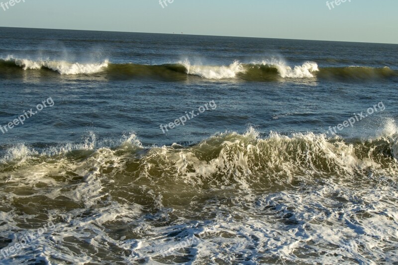 Ocean Beach Waves Crashing Waves Sea