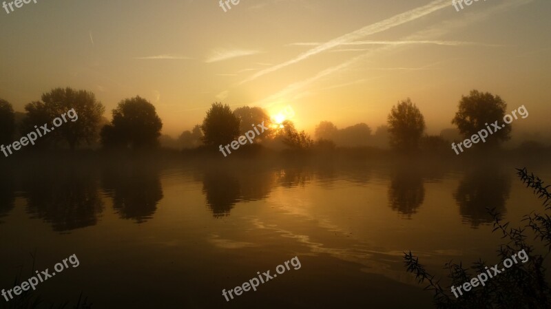 Fog Water Sunrise Landscape Nature