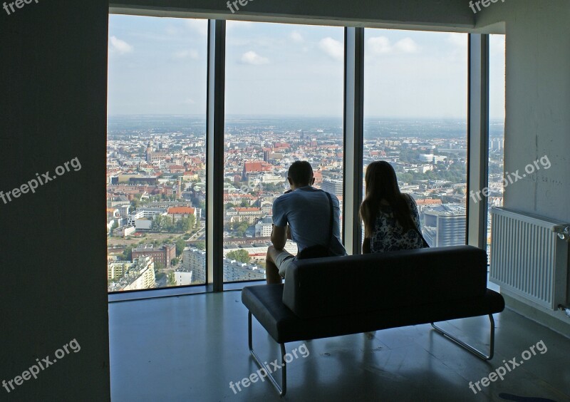 Wrocław The View From The Window Lookout Sky Tower The Height Of The