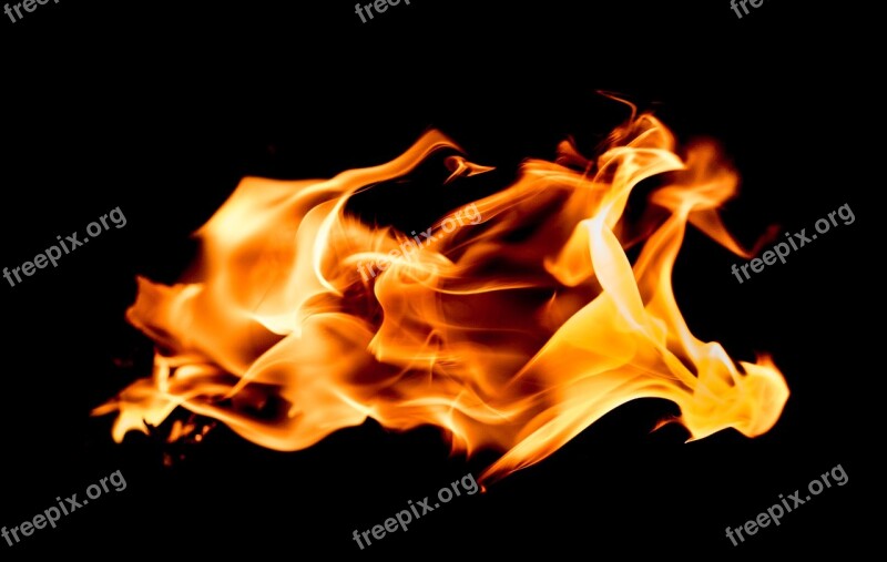 Fire Black Yellow Hot Flame