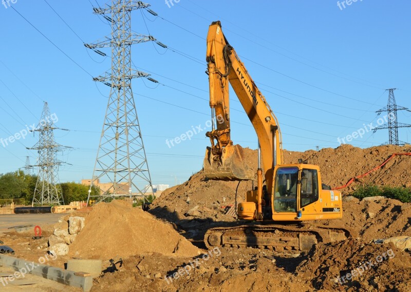 Excavator Construction Equipment Excavator Digs Sand Special Machinery