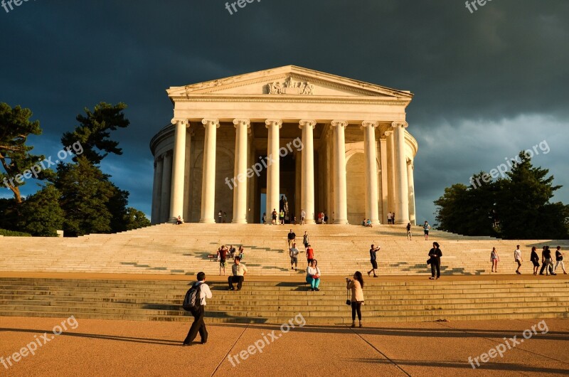 Usa America Monument Washington Thomas Jefferson