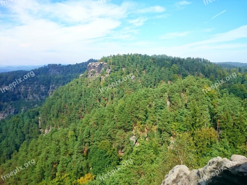 Czech Switzerland Czech-saxon Switzerland Mountains Travel Green