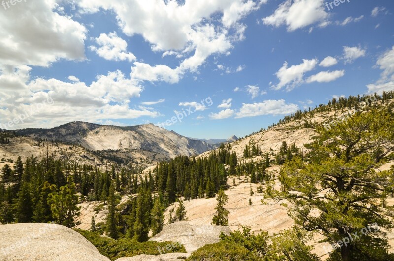 Usa America California Rock Yosemite