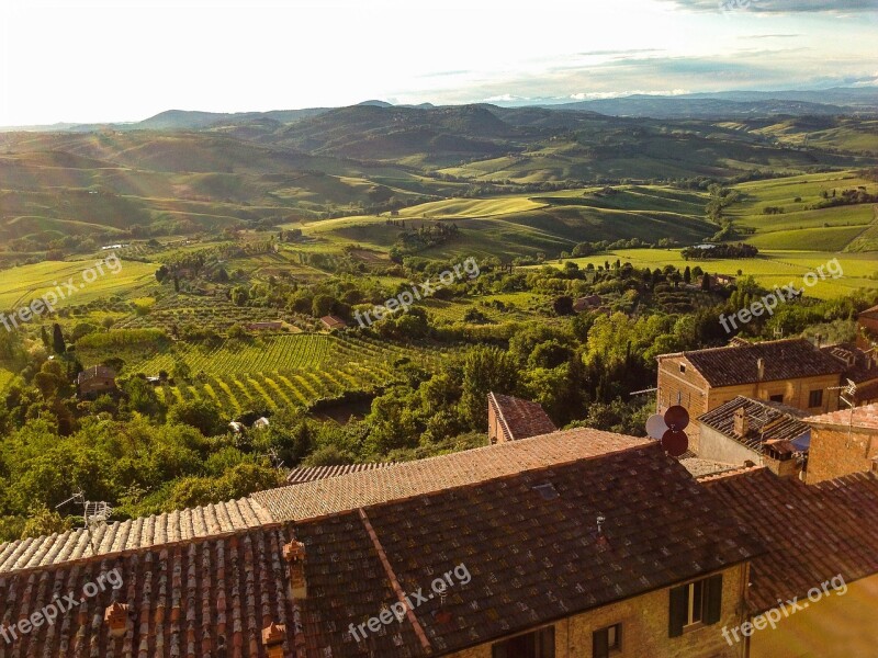 Toscana Hill Mood Italy Landscape