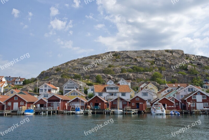 Hunnebostrand Boathouses The West Coast Bohuslän Sweden