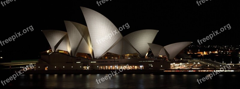 Australia Sydney Opera House Landmark Tourism Night