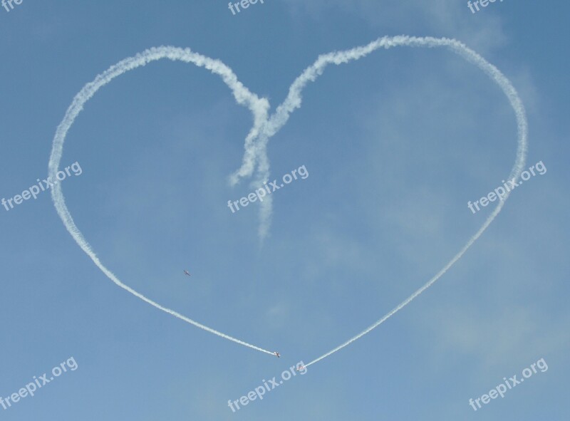 Heart Sky The Plane Love Free Photos