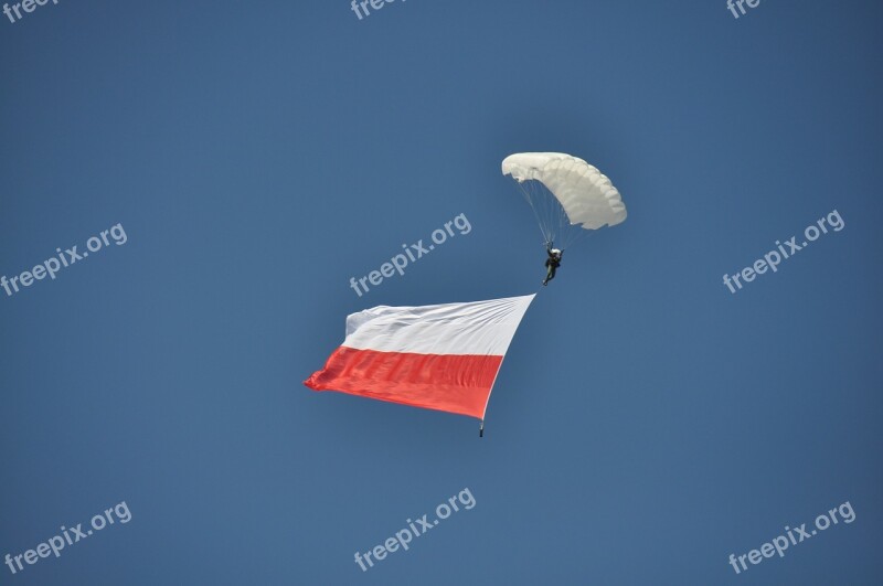 Flag Poland Sky Blue Parachute