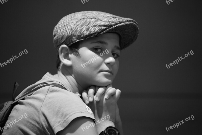 Back To School Child Cap Black And White Teen