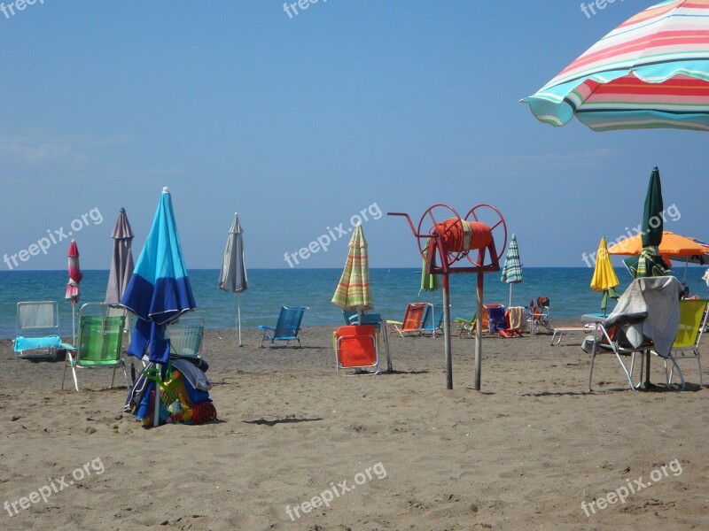 Beach Mediterranean Vacations Parasols Recovery