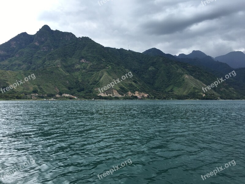 Lake Mountains Guatemala Water Landscape