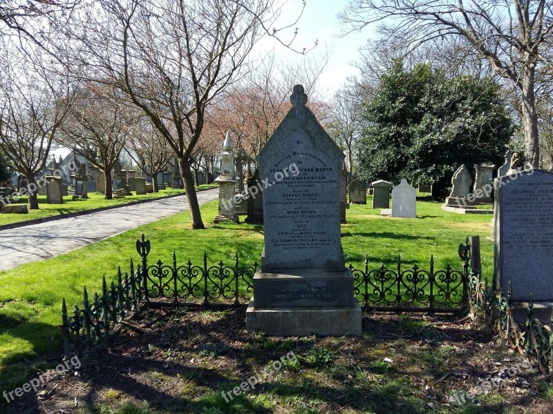 Graveyard Cemetery Funeral Grave Gravestone