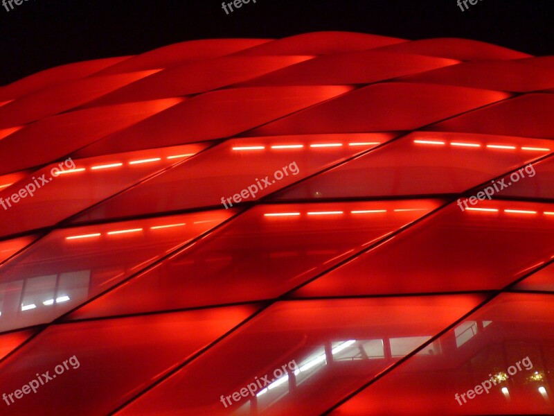 Red Shining Cells Allianz Arena Fc Bayern