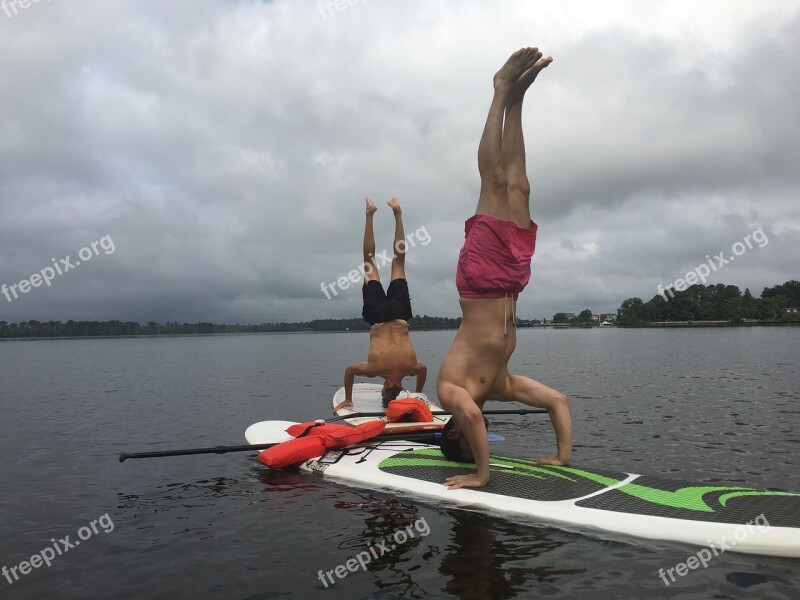 Yoga Paddleboard Paddleboarding Headstand Paddle