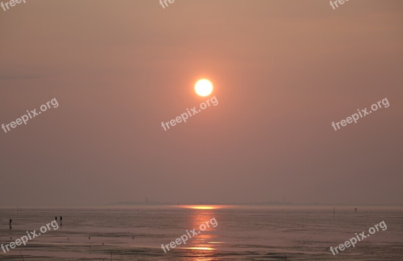 Sunset Wadden Sea North Sea Abendstimmung Evening Sun