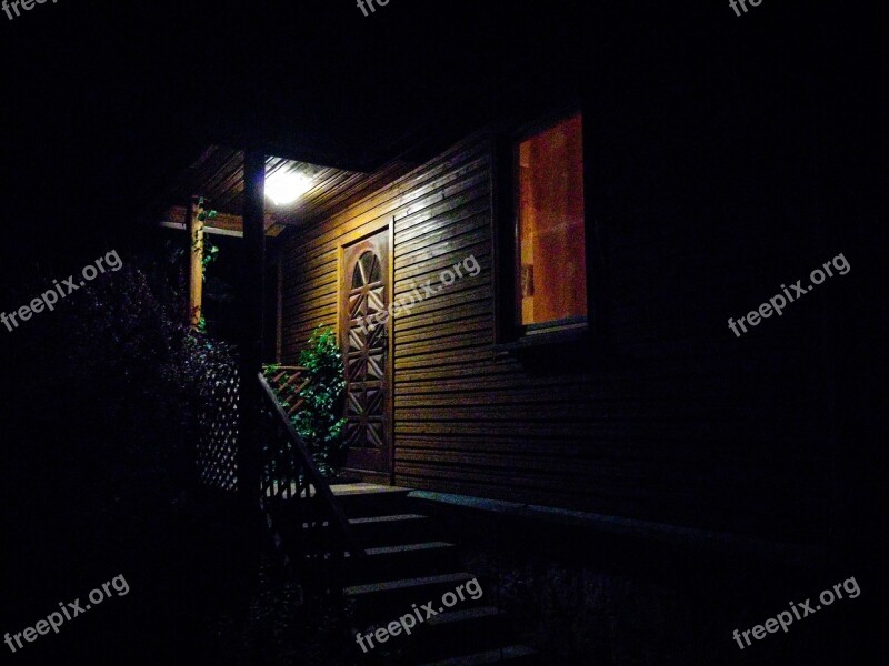 Veranda Night Light Stairs House