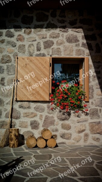 Window Flower Box Wall Shutter Stone Wall