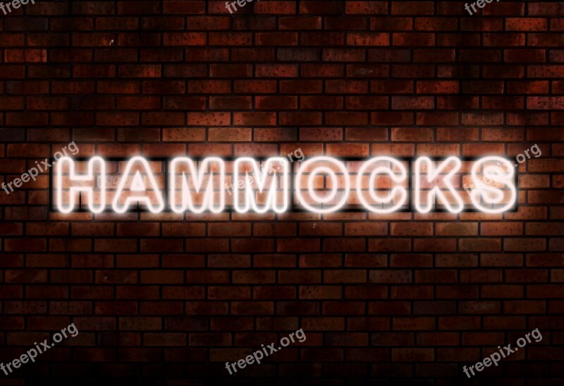 Hammocks Neon Lights Word Typography Glow