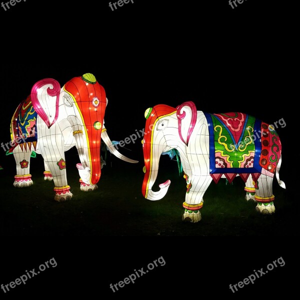 Elephants Lanterns Indian Light Decoration