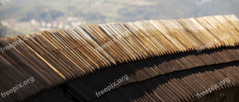 Wood Shingles Old Walls Banská štiavnica Calvary Detail