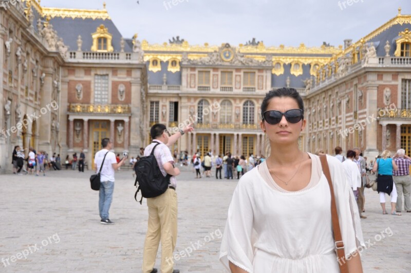 Woman Glasses Versailles France The Palace