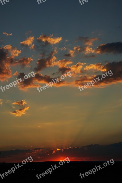 Sunset Clouds Fiery Gauteng South Africa