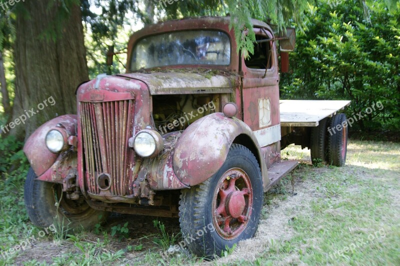 Vintage Truck Old Rust Wreck Vehicle