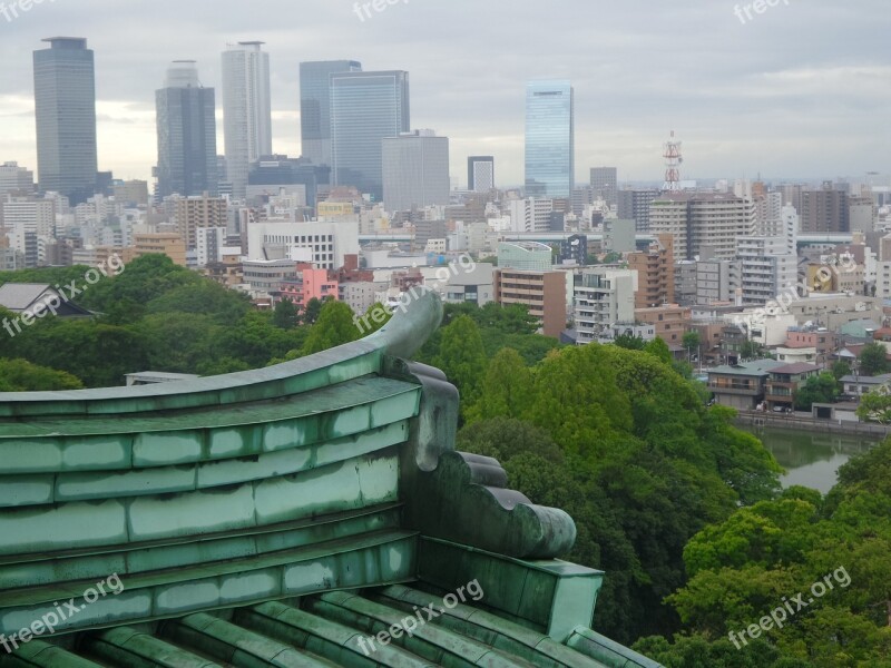 Nagoya Castle Japan Panorama City