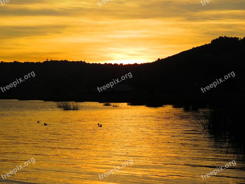 Sunset Water Gold Nature Eventide