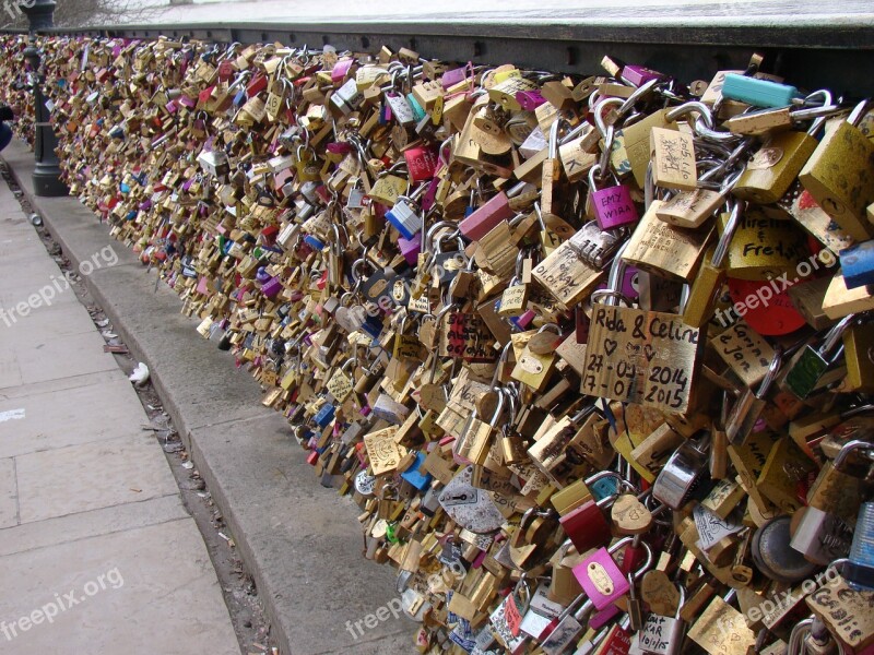 Bridge Padlocks Sweethearts Bridge Lovers Love