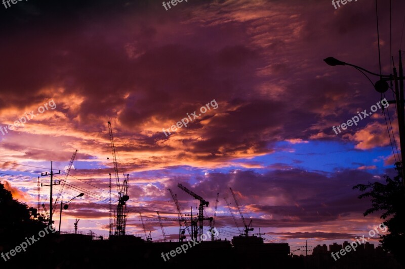 Glow Sky Silhouette Sunset Cloud