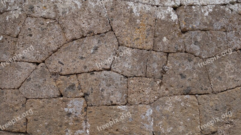 Stone Wall Etruscan Antique Old Raw