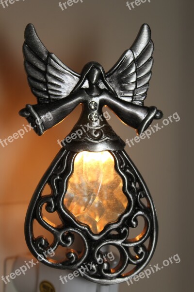 Night Light Angel Metal Free Photos