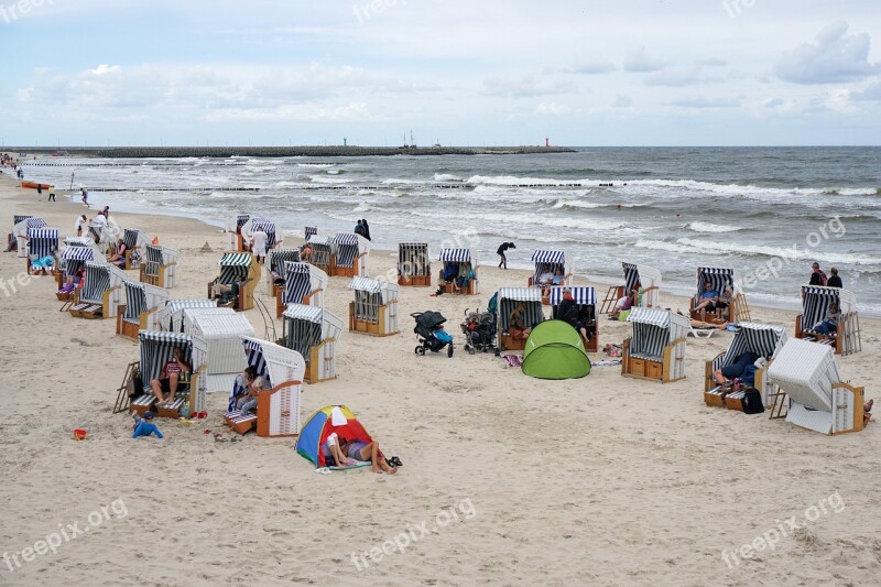 Beach Chair Sand Beach Baltic Sea Sea