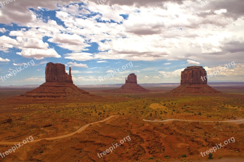 Monument Valley View Landscape Red Colors