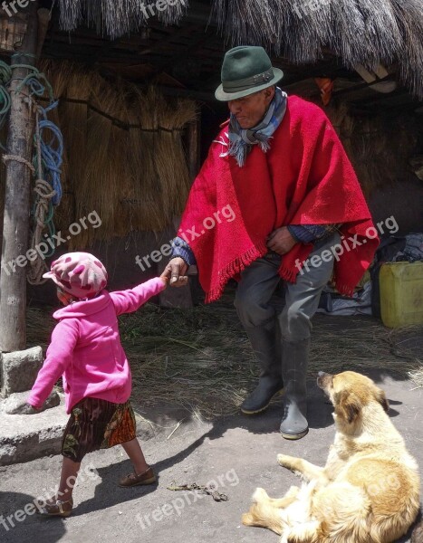 Local Community Quechua Indians Grandpa Granddaughter Free Photos