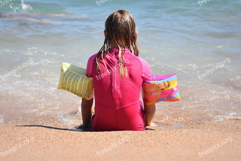 Child Sea Girl Beach People