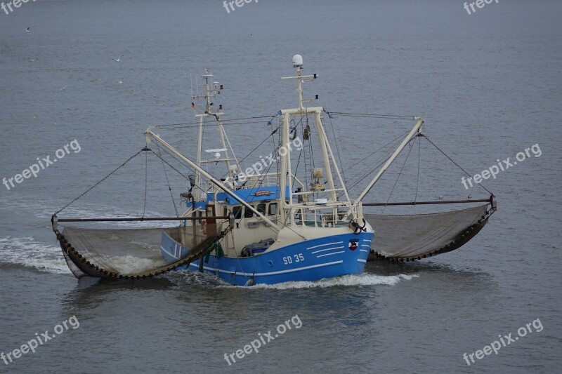 Shrimp Sea North Sea Ship Fishing Vessel