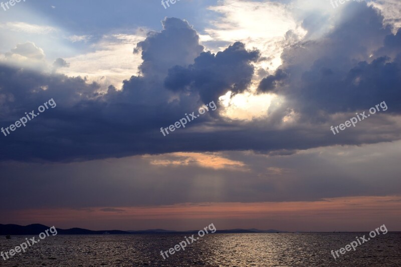 Sunset Clouds Sea Summer Adriatic