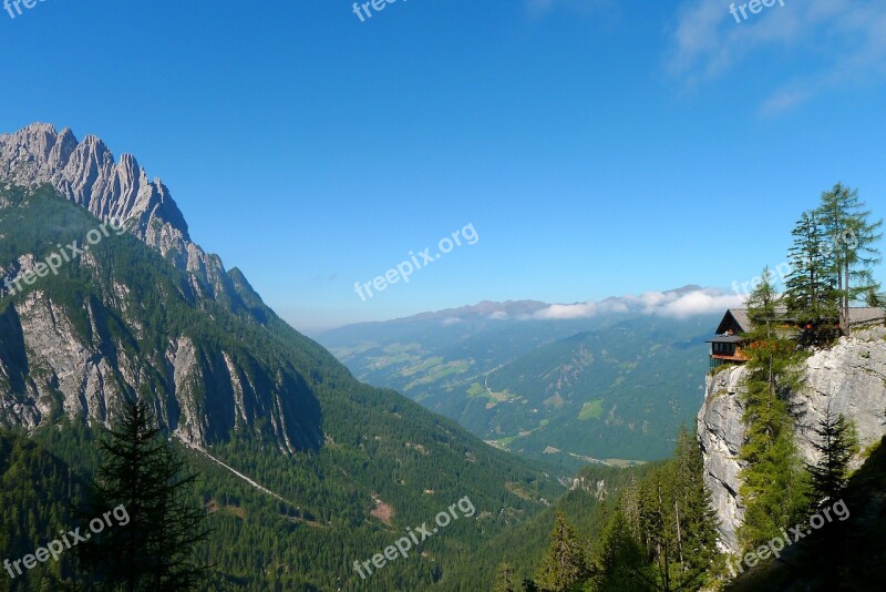 Landscape Mountains Mountain Hut Panorama Nature